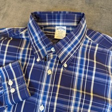 Brooks Brothers Regent Classic Fit Plaid Button Down Shirt Men's Large Non Iron