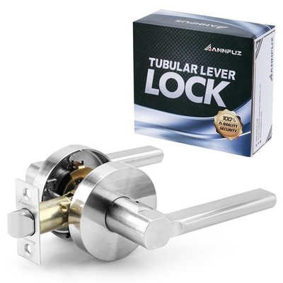 Round Passage Lever Door Handle Without Key,Non-Locking Heavy Duty Interior K...