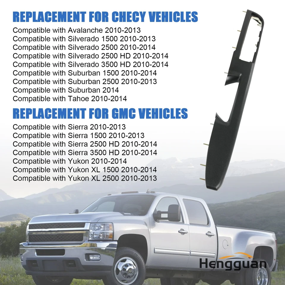 Door Armrest Repair Black 80994 Front Driver Side for 2010-2014 Tahoe Silverado Foto 3 de 4