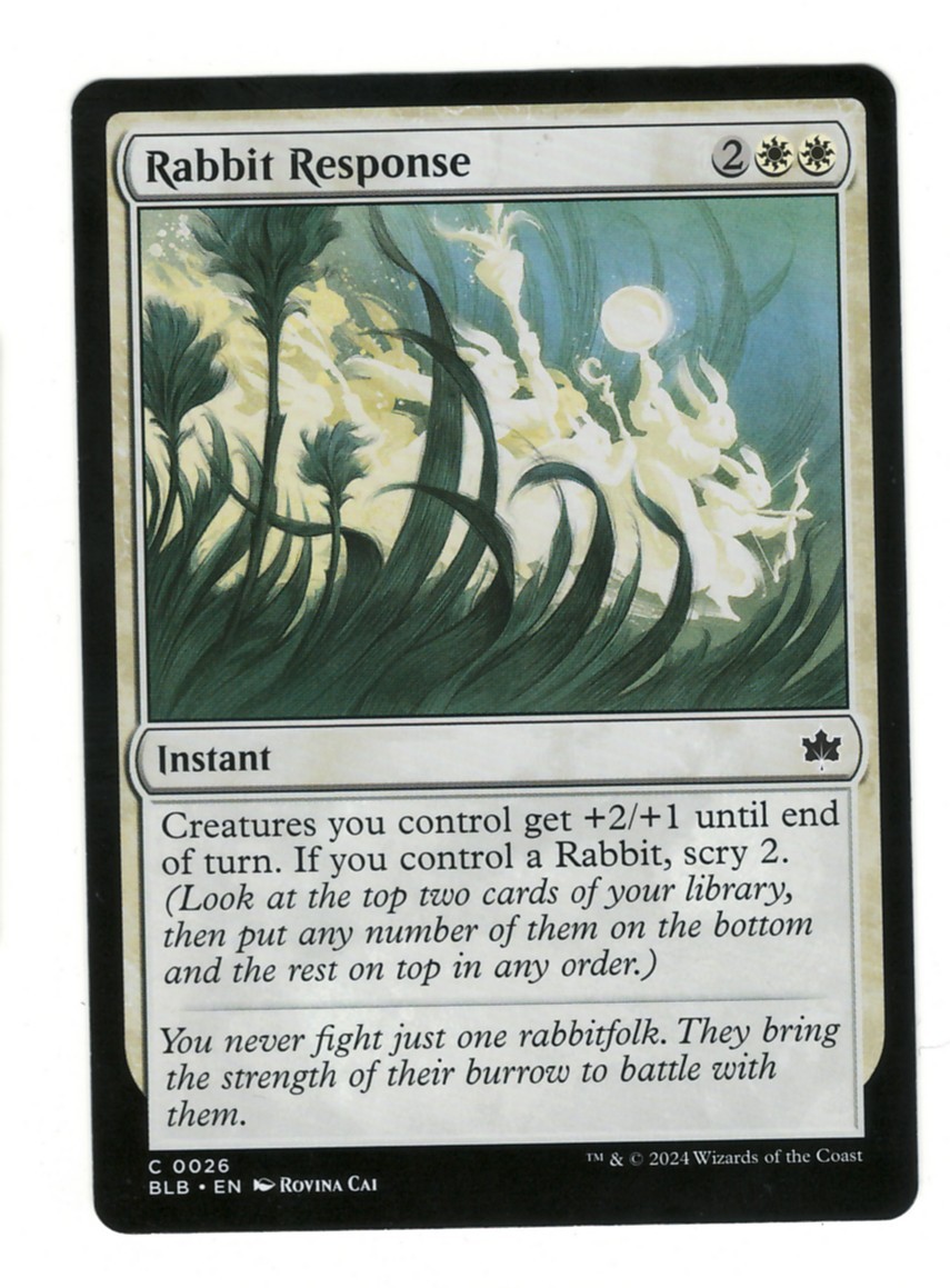 Rabbit Response 26 Common Bloomburrow Magic: The Gathering Near Mint