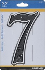 845899 6-Inch Reflective House Number 7 Address Sign Safety Visibility Label