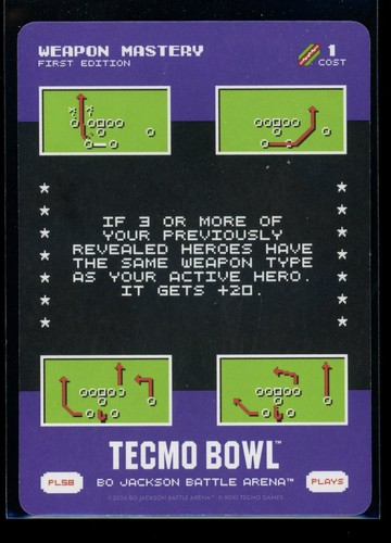 2026 Bo Jackson Battle Arena Tecmo Bowl Plays #PL58 Weapon Mastery
