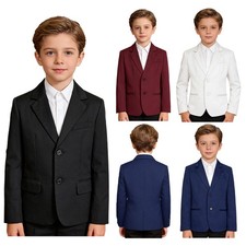 Kids Boys Formal Blazer Coat Single Breasted Gentleman Suit Jacket for Wedding