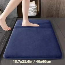 Solid Color Coral Velvet Anti Slip Absorbent Quick Drying Floor Mat Non Slip Bat
