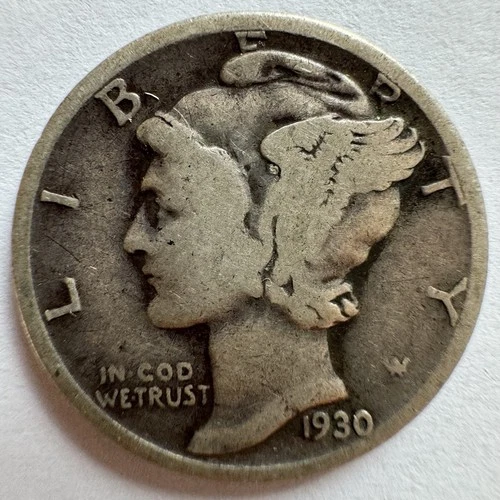 1930-P Mercury Dime Philadelphia 90% Silver Coin