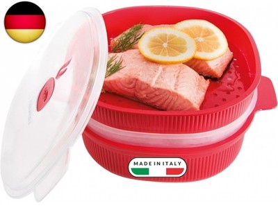 Snips Mikrowellen Dampfgarer 4 L, Dampfgarer für Mikrowelle mit 2 Etagen, 
