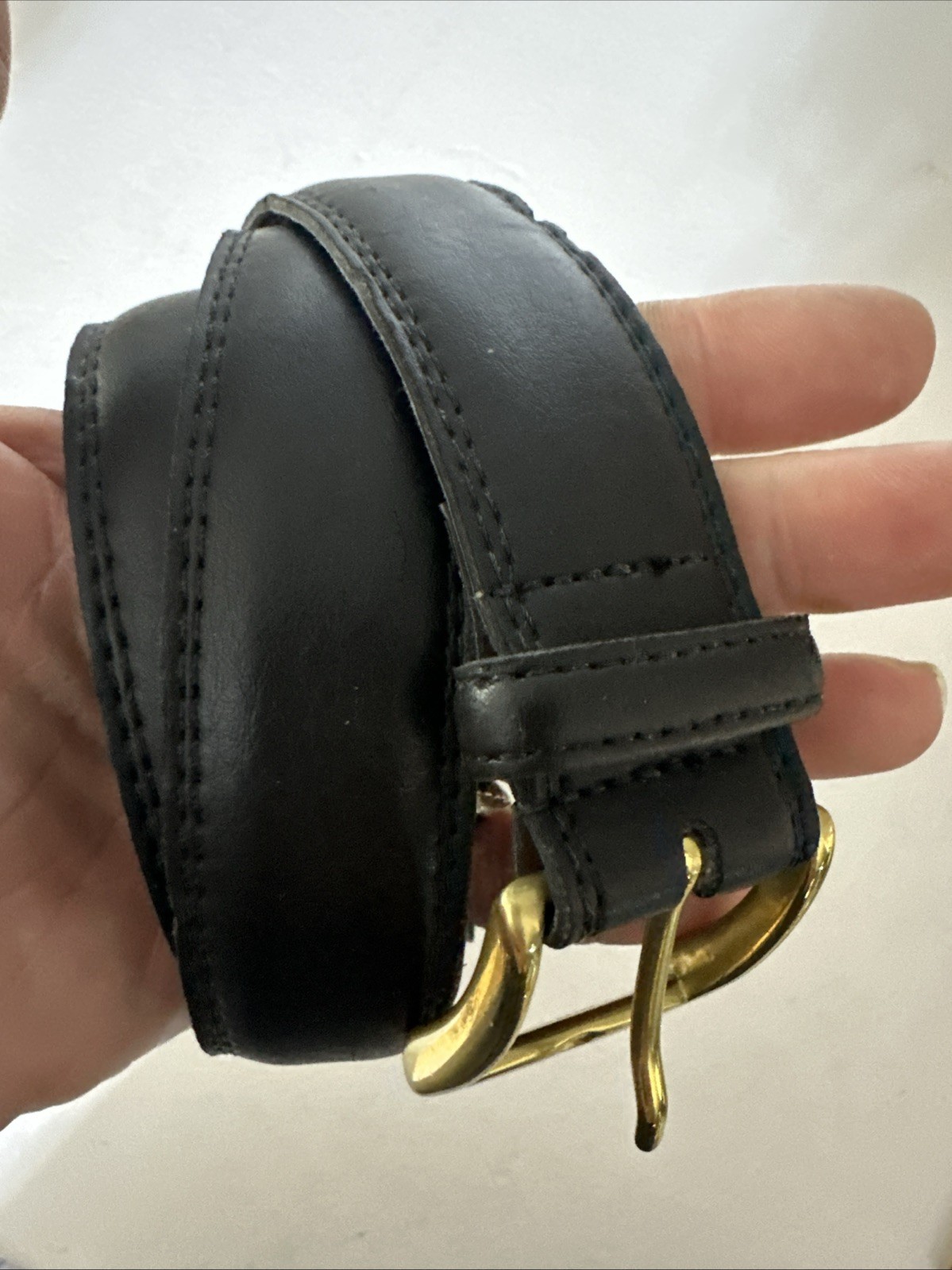 Cintura superiore YSL Yves Saint Laurent in pelle nera taglia 40 fibbia in ottone massiccio