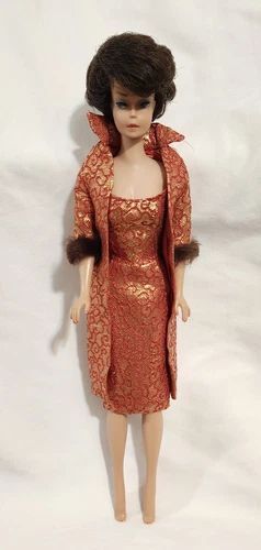 Vintage Brunette Bubble Cut Barbie Doll Mattel 1960s & Golden Elegance #992