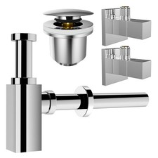 kör4u Design-Set Cube - Siphon mit Pop-Up Ablaufventil und zwei Eckventilen