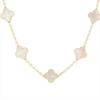 Van Cleef & Arpels Vintage Alhambra 10P Muscheln Halskette 750(YG) 23,6g VCARA42800