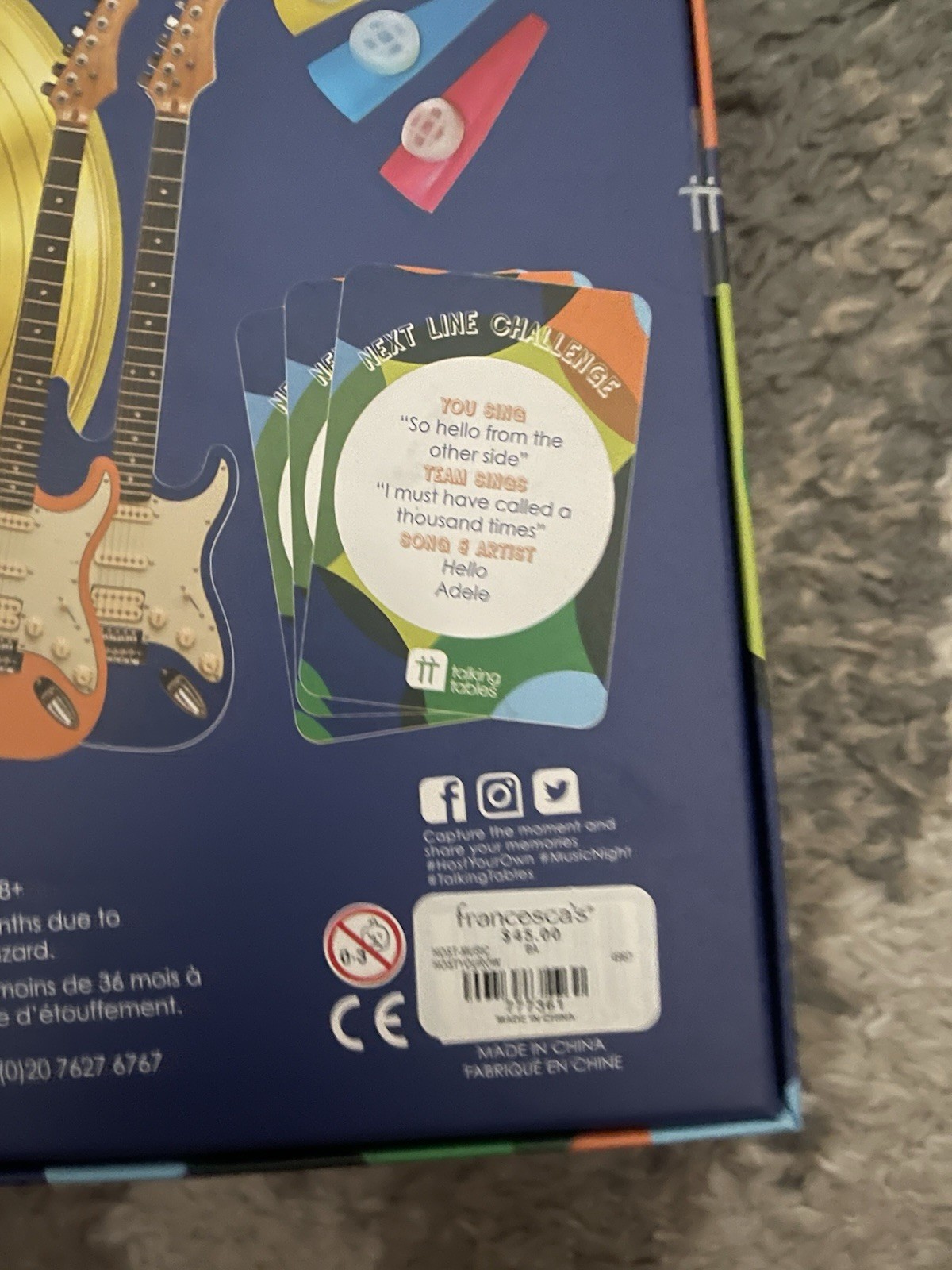 Talking Tables Board Game Host Your Own Music Night Box EX