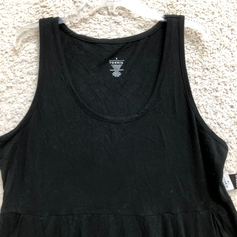 NUEVO Vestido Tórrido 3X Adulto Plus Negro Midi Sin Mangas Línea A Elastizado Informal Mujeres Foto 2 de 4