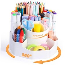 Rotating Desk Pen Organizer, 13 Storage Slots, Large Capacity Pen Marker