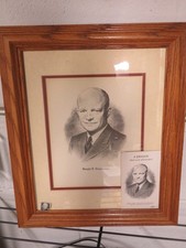 FRAMED PICTURE OF FORMER PRESIDENT DWIGHT D. EISENHOWER 17 X 14