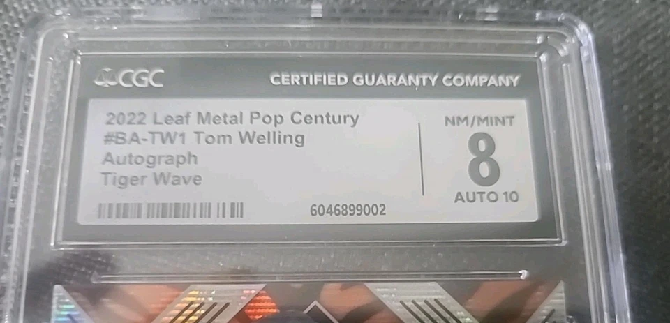 Tom Welling 2022 Leaf Pop Century #BA Tiger Wave Auto Autograph #2/4 CGC - Image 2 of 3