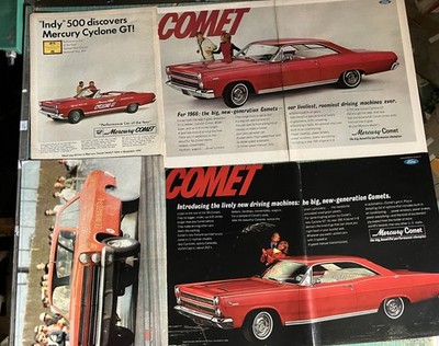 Lot of 4 1966 Mercury Comet Indy Pace Car*Original*Nicholson's Eliminator ad  c