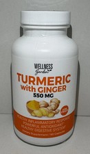 Turmeric with Ginger Pills 550mg 90 Capsules Wellness Garden Exp. 05/2028