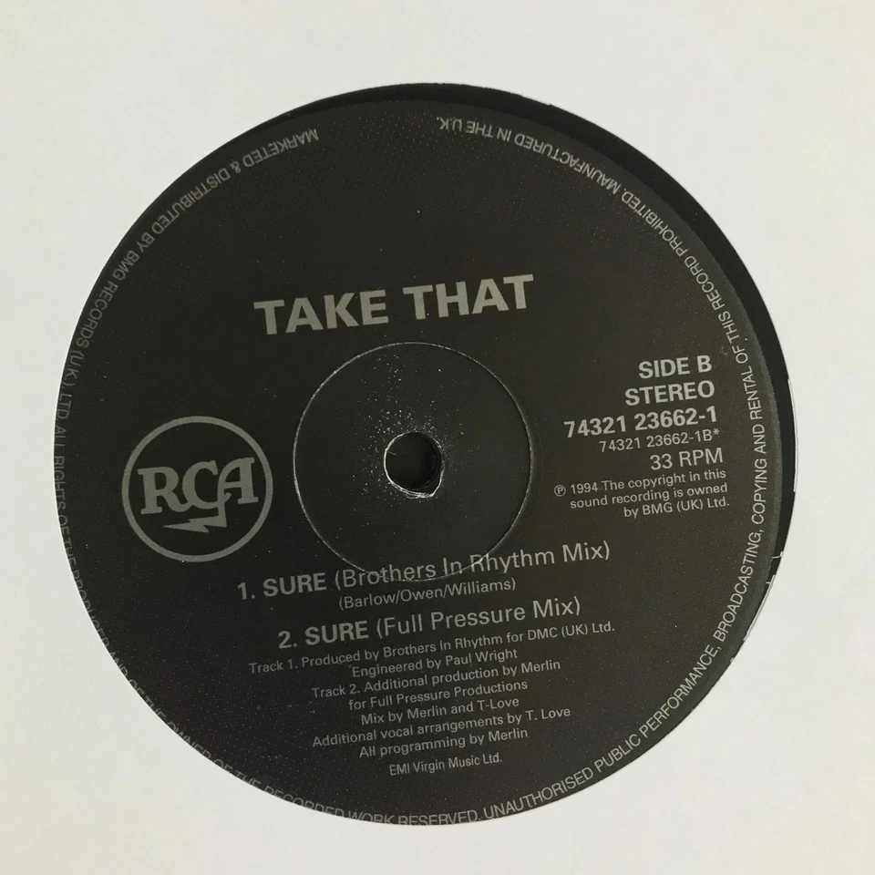 Take That – Sure Vinyl 12" 1994 - Image 4 of 4