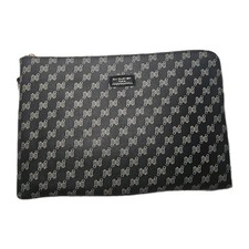 David Jones Paris Bag BNWT Black Monogram Clutch Crossbody Wristlet Handbag New