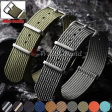 18 19 20 22mm Premium NATO Watch Strap Ribbed Nylon Military Diver