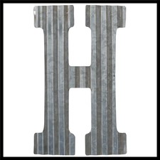12" Metal Letter Wall Decor, Galvanized Steel Numbers, Rustic Hanging Decor S...