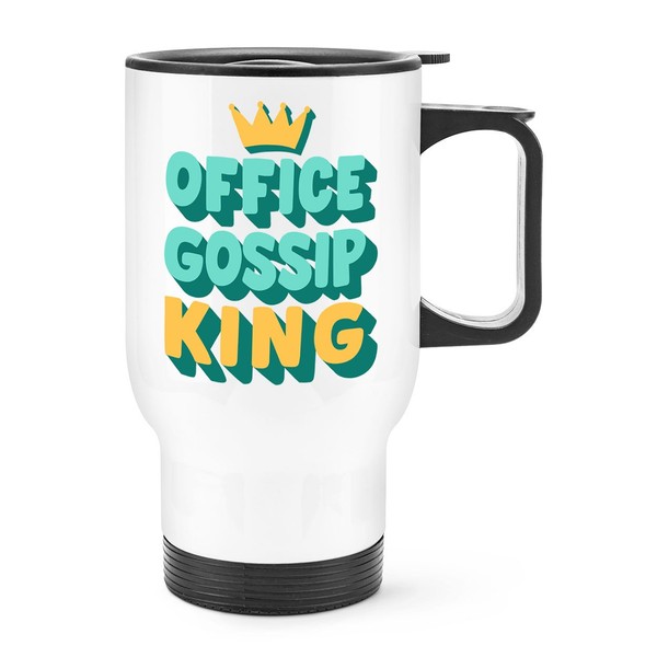 BüRo Gossip King Reise Becher Tasse Griff Sarcastic Best Toll Arbeit Geburtstag-image