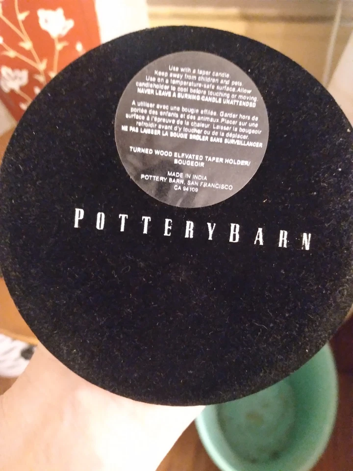 "Juego de 2 candelabros cónicos de madera torneados de 9,5"" de alto usados"  Foto 2 de 2