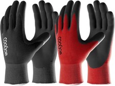 Gardening Gloves for Men, 2 Pairs Breathable Rubber Coated for Garden Weeding