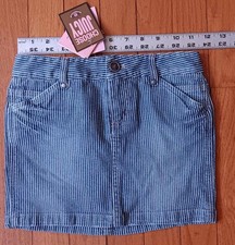 Juicy Couture Mini Skirt Girls Sz. 7 Hickory Stripes Cute Sandies 7 Pockets