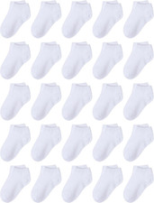 25 Pairs Kids' Socks Low Cut Socks Half Cushion Sport Ankle Athletic Socks for B