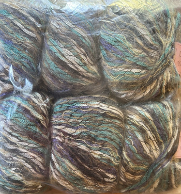 6 x 50g Louisa Harding Impression Yarn Color 07 Nylon/Mohair Blue, Green, Purple
