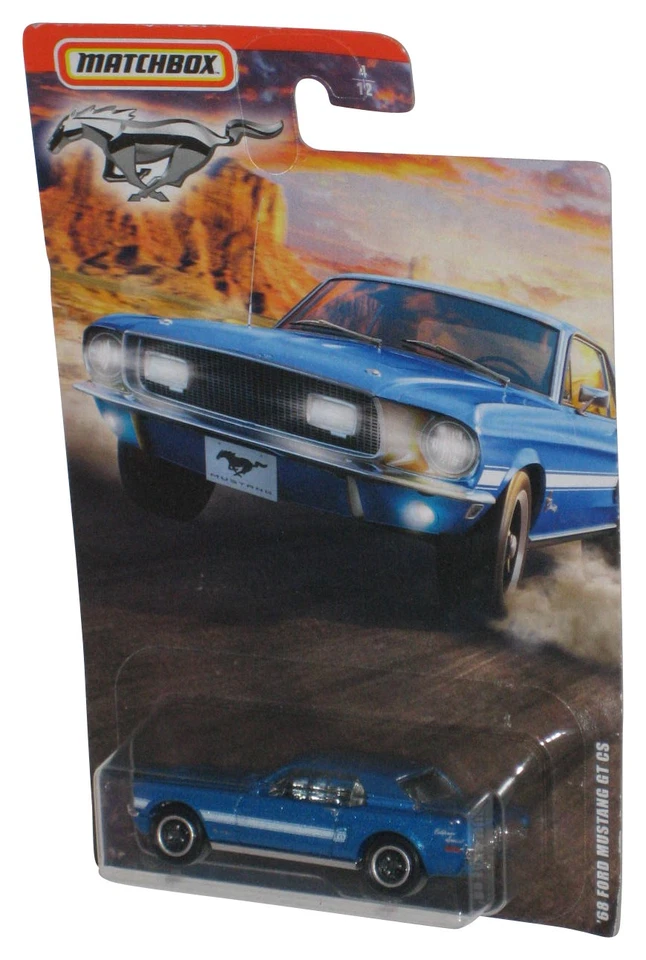 Matchbox '68 Ford Mustang GT CS (2019) Voiture Jouet En Métal Bleu 4/12 - Photo 1/1