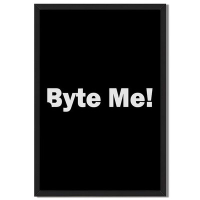Byte Me Framed Canvas Print Funky Wall Art Trendy Home Decor