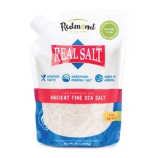 Real Salt - Ancient Fine Sea Salt, Unrefined Mineral Salt, 16 Ounce Pouch (2 ...