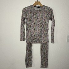 Terramar Base Layer Set Youth Large Climasense 2.0 Free Ride Pattern Blue Pink