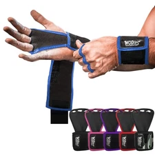 Wodies Gymnastics Grips With Wrist Support Royal Blue Heavy Duty Full Palm Pr...