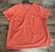 FIGS Catarina Short Sleeve Terracotta Short Sleeve Scrub Top Size 3XL