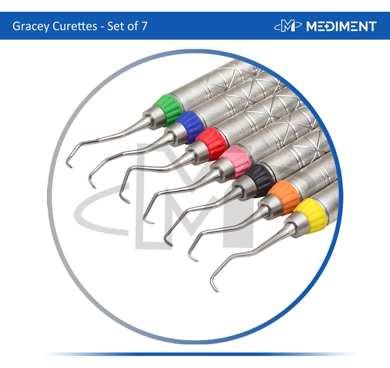 Mediment Dental Periodontal Gracey Curettes Surgical Hollow Handle Probe