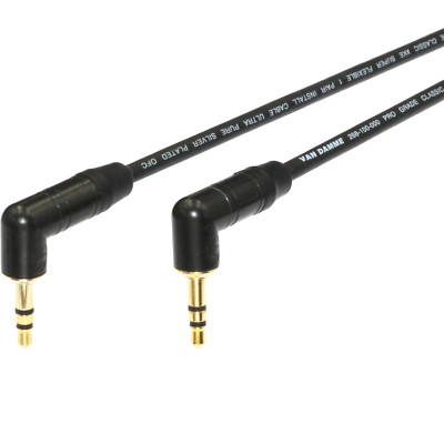 Van Damme rechtwinkliges 3,5 mm Miniklinkenkabel Neutrik NTP3RC-B Goldkontakte