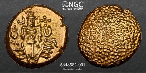 1786, Dutch India. Colonial Gold "Porto Novo" Pagoda Coin. (3.36gm!) NGC MS-61!