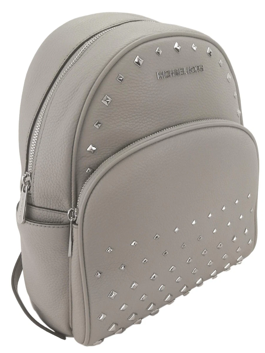 Michael Kors Grey Backpack Studded Leather Medium Abbey Rucksack Womens RRP 310