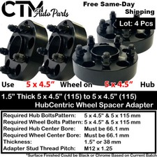 4x 1.5 5x4.5115 66.1mm Bore Hubcentric Wheel Adapter Spacer Fit Niss Infini