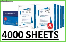 Hammermill Business Copy Paper 20lb, 92 Bright, 8 1/2" x 11", 8 Ream 4000 Sheets