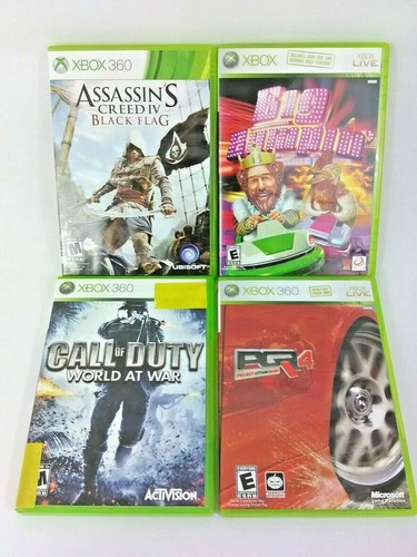 Xbox 360 Video Games Call of Duty WAW Assassins Creed Black Flag / LOT OF 4