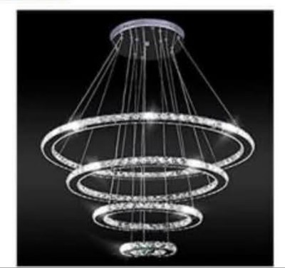 Luxury Ring Crystal Chandelier LED Ceiling Lamp Living Room Stair Pendant Light
