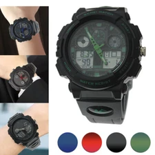 Men's Male's Military Digital Analog Date Alarm Waterproof Workout Sports Watch