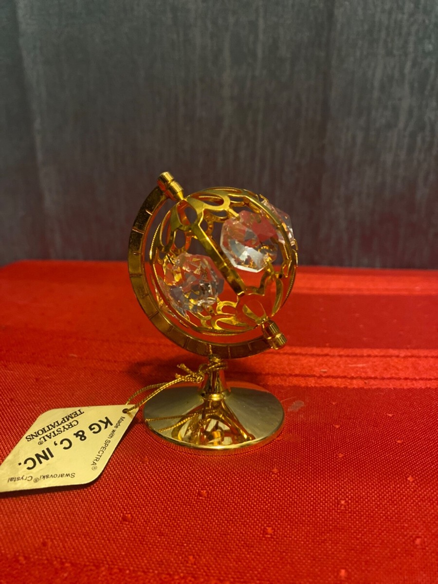 KG&C Inc Spectra Swarovski Clear Crystal Temptations Globe Gold