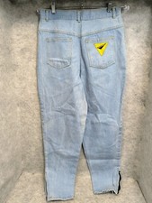 Vintage 80s Zip Ankle Light Wash Jeans Women 15 30x28 Blue Ultra High Waist