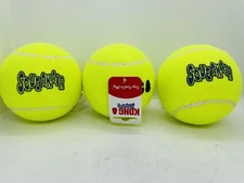 KONG AirDog Squeakair Balls X Large Yellow 3 Count Fetch Dog Toy Bundle