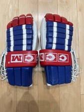 Vintage 1960’s ? 1970’s ? CCM Montreal Canadiens Red Blue Leather Hockey Gloves